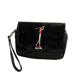 GOLF GIRL COSMETIC BAG WITH MIRROR - BLACK